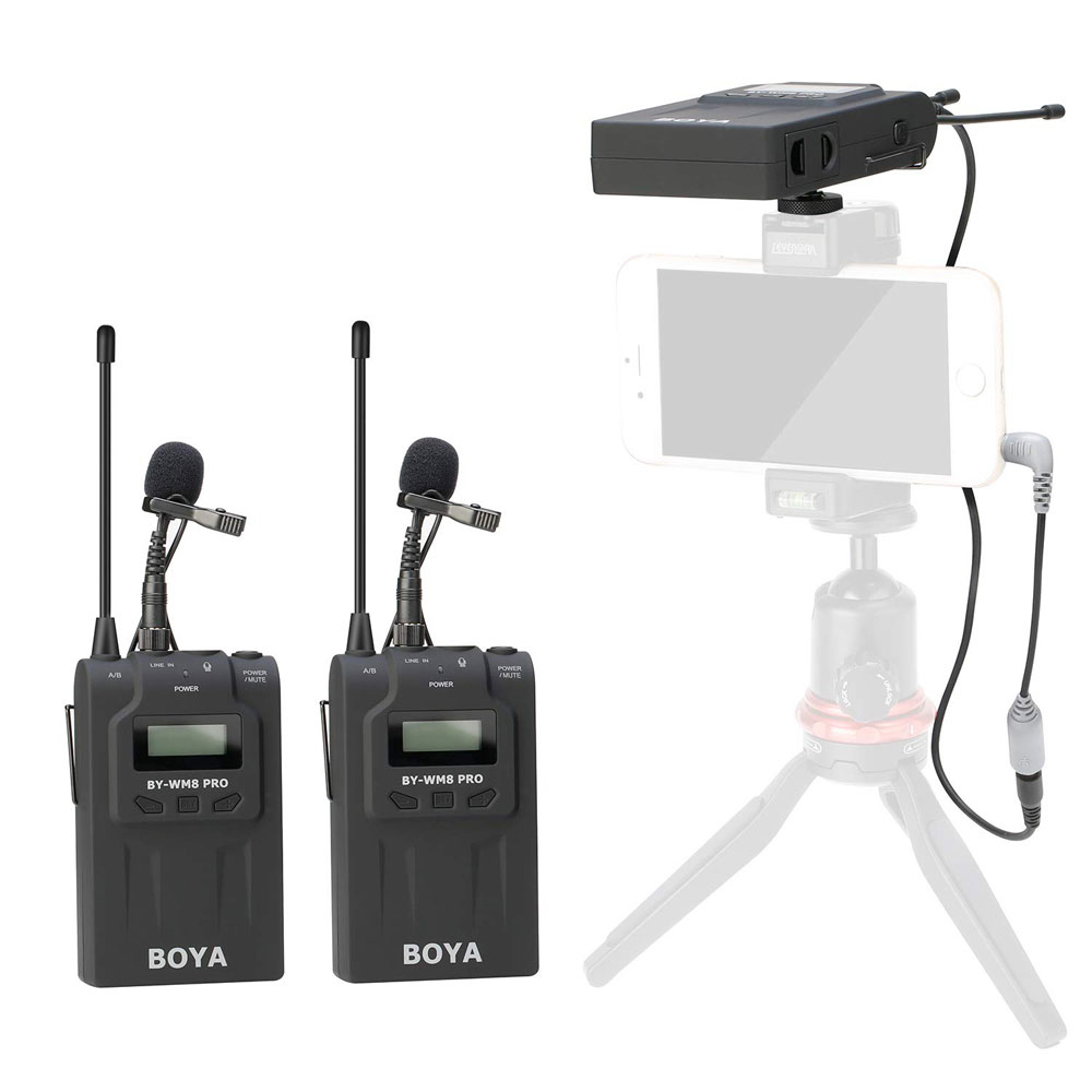 Boya-BY-WM8-Pro-K2-Wireless-Mic-Microphone-System-Audio-Video-Recorder-Receiver-for-DSLR-SLR-Camera--1550608