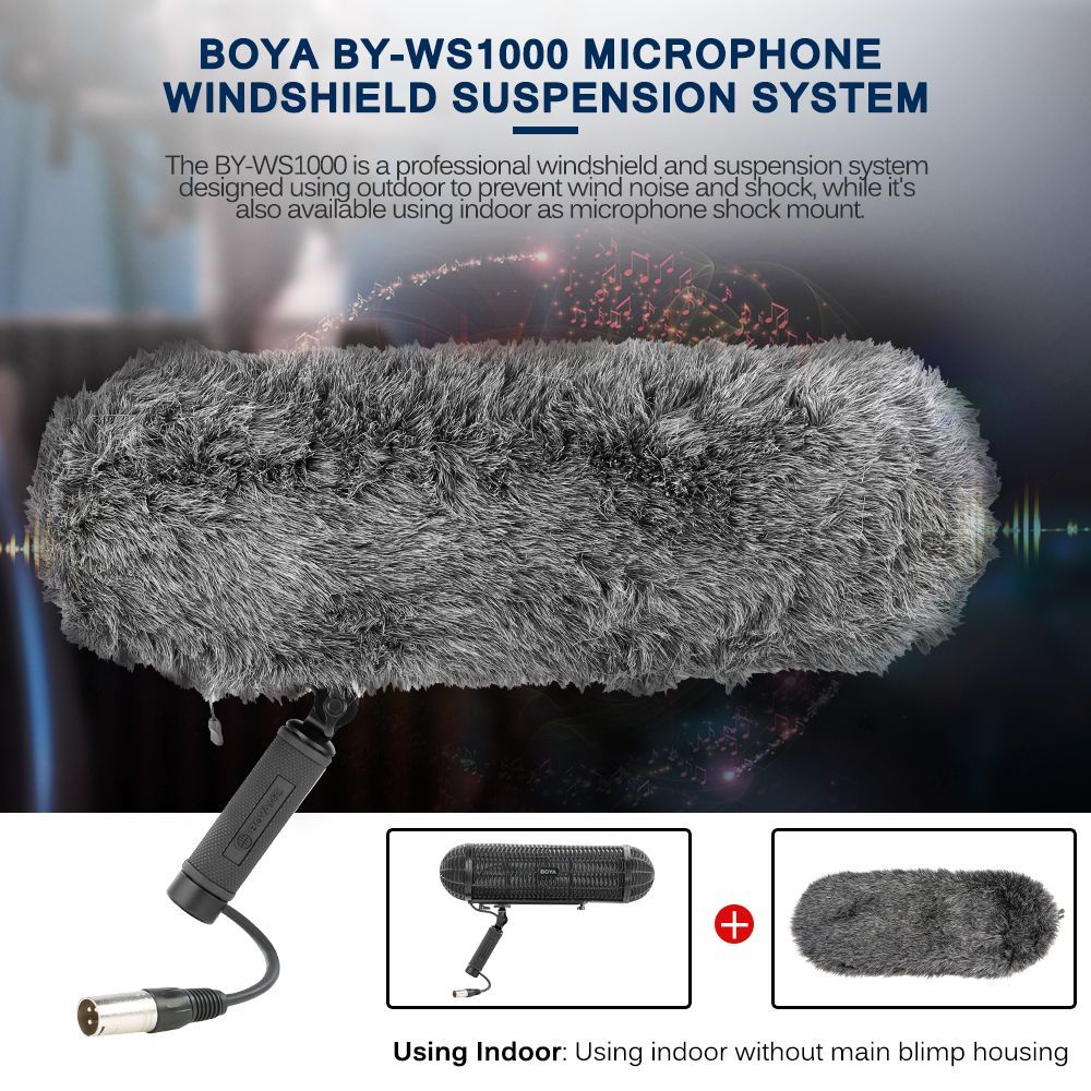 Boya-BY-WS1000-Blimp-Windshield-Suspension-Microphone-System-for-SLR-DSLR-Camera-1550610