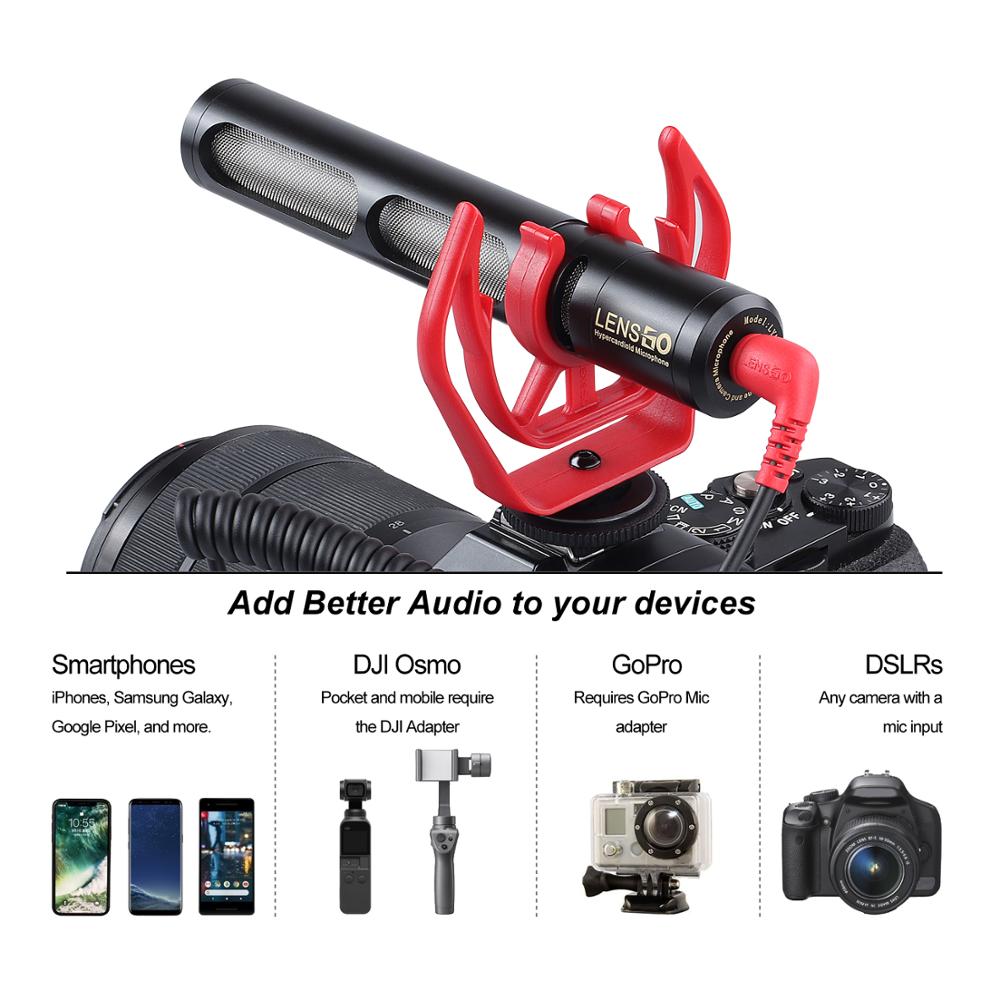 LENSGO-DMM2-External-Direction-Recording-Microphone-for-SLR-Camera-Phone-Interview-Live-Broadcast-Ra-1535711