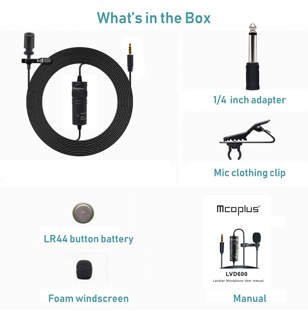 Mcoplus-MCO-LVD600-Lapel-Lavalier-Microphone-Interview-Reception-Vlog-Live-MIC-Recording-Compatible--1731556