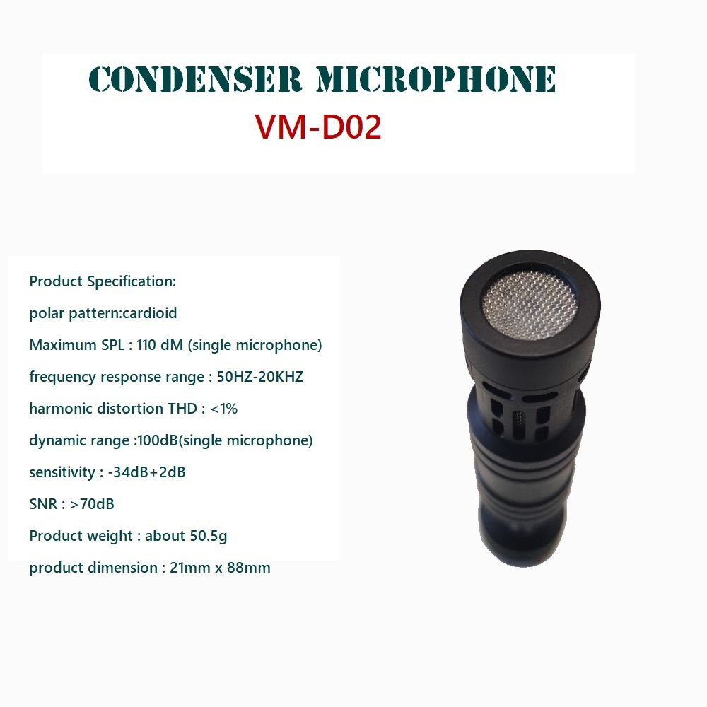 Mcoplus-VM-D02-Professional-Cardioid-Condenser-Microphone-YouTube-Video-Recording-Vlogging-Mic-for-C-1732975