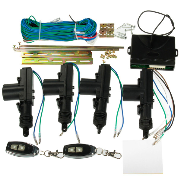 Car-2-or-4-Doors-Central-Lock-Locking-Keyless-Entry-System-Kit--Remote-Keys-Fob-1051119