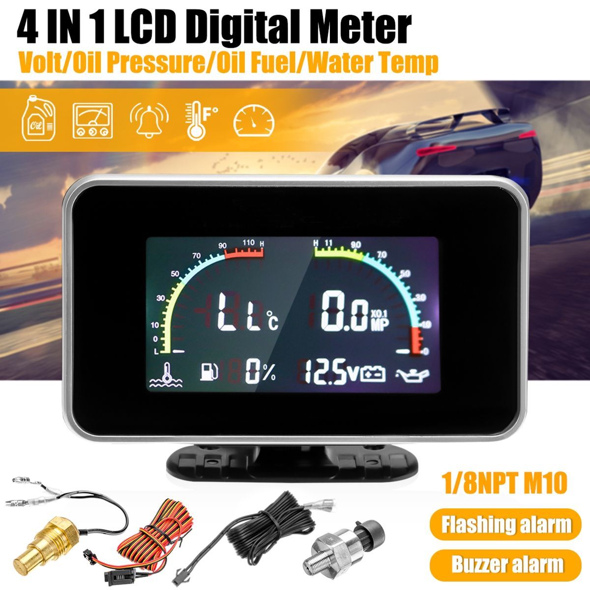 12V-24V-4-In1-LCD-Car-Digital-Alarm-Gauge-Voltmeter-Oil-Pressure-Fuel-Water-Temp-1394415