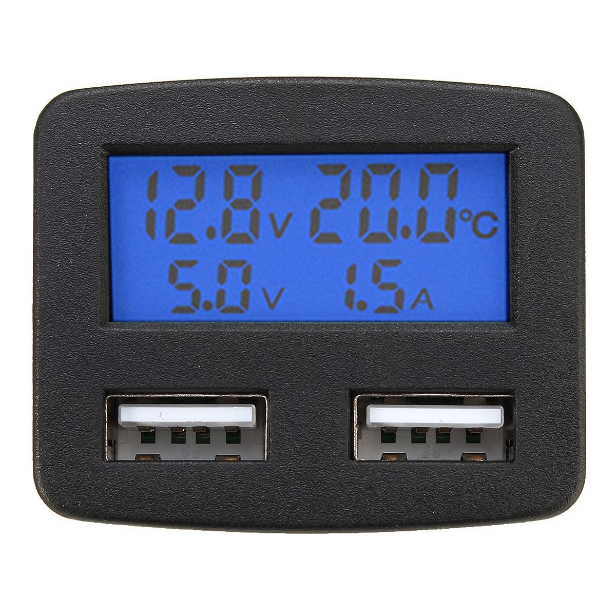 12V-24V-Universal-Dual-USB-Interface-Car-Charger-With-Voltmeter-Ammeter-Thermometer-LCD-Display-1291387