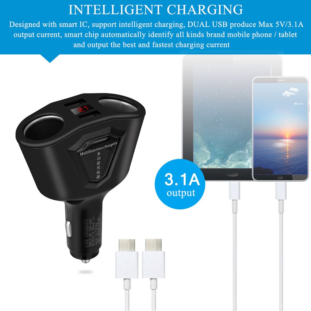 31A-Dual-USB-Car-Charger-Cigarette-Lighter-Sockets-120W-Power-Support-Display-Current-Volmeter-1238726