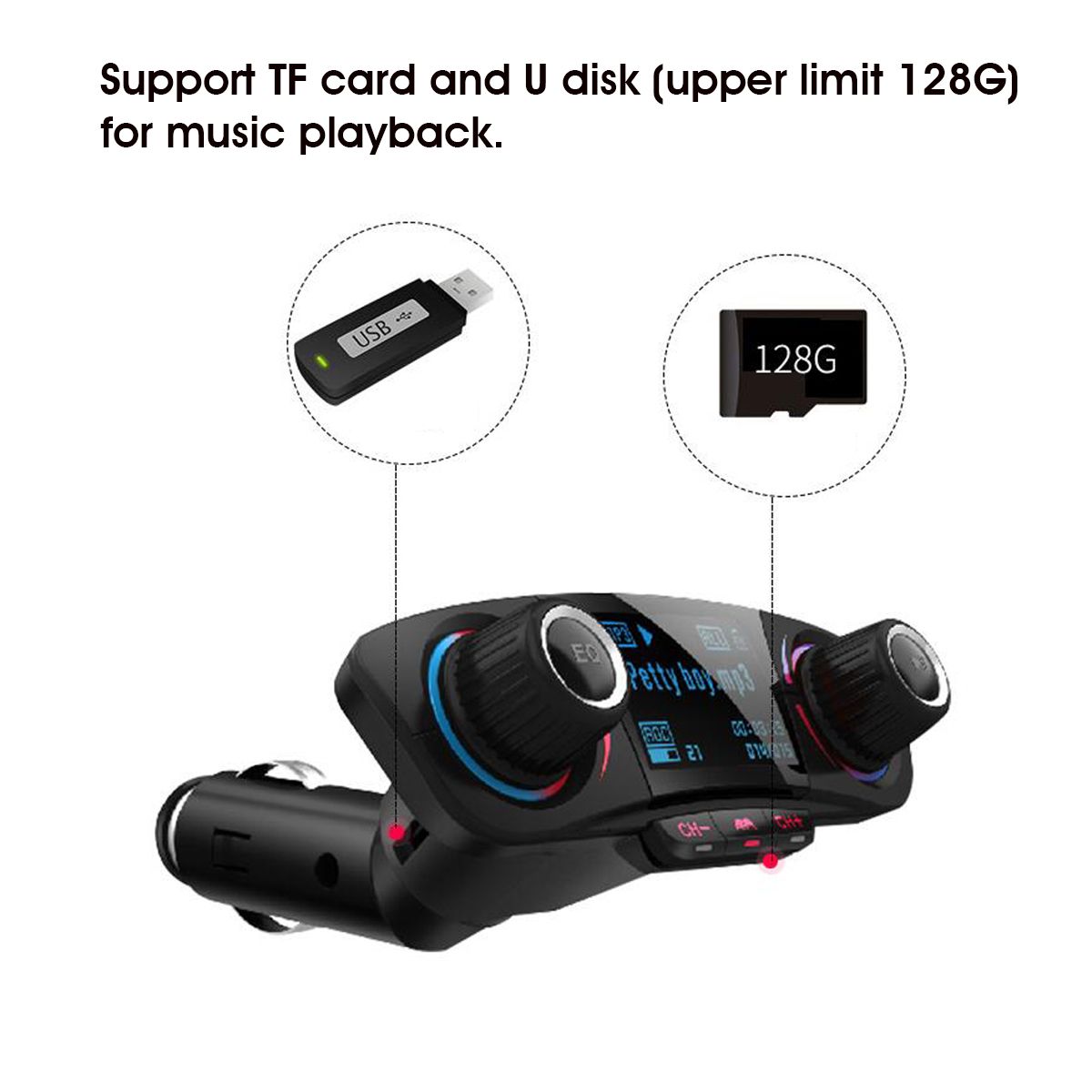 ACCNIC-LED-Hands-Free-Wireless-Bluetooth40-FM-Transmitter-Aux-Modulator-Car-Auto-Audio-MP3-Player-Du-1569902