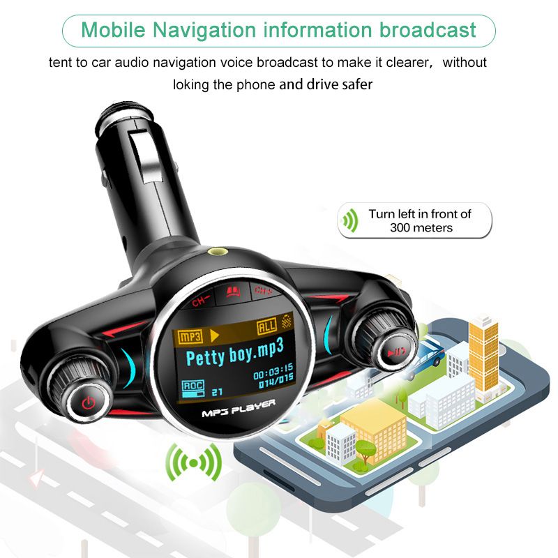 ACCNIC-Stylish-FM-Modulator-HandsFree-Wireless-bluetooth-Car-Charger-Kit-TF-USB-Music-Receiver-Adatp-1569689