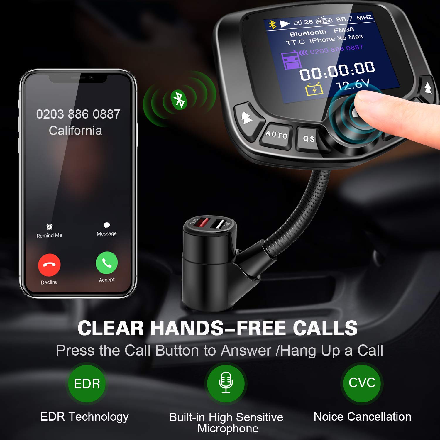 Auto-Scan-bluetooth-TFT-Color-Display-Car-MP3-FM-QC30-Charger-1593691