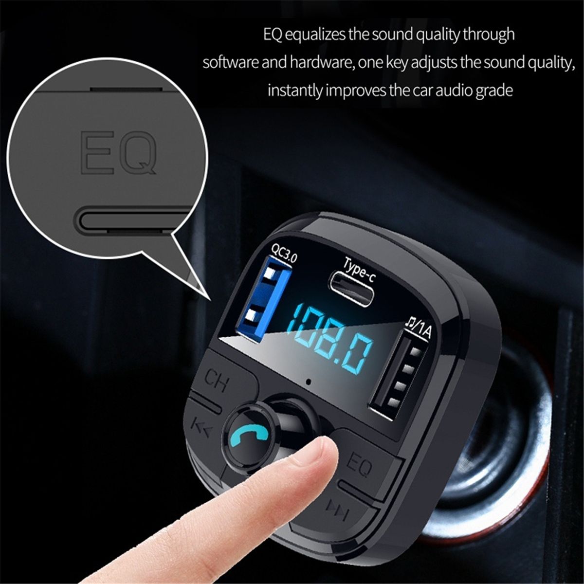 BT29-Bluetooth-50-Car-Kit-Wireless-FM-Transmitter-Dual-USB-Fast-Charger-Audio-Mp3-Player-With-TF-Slo-1586370