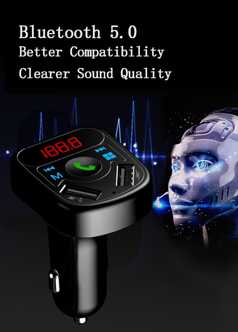 Car-Charger-Bluetooth-Audio-Receiver-LCD-Display-MP3-Dual-load-USB-Multi-function-Player-1524574