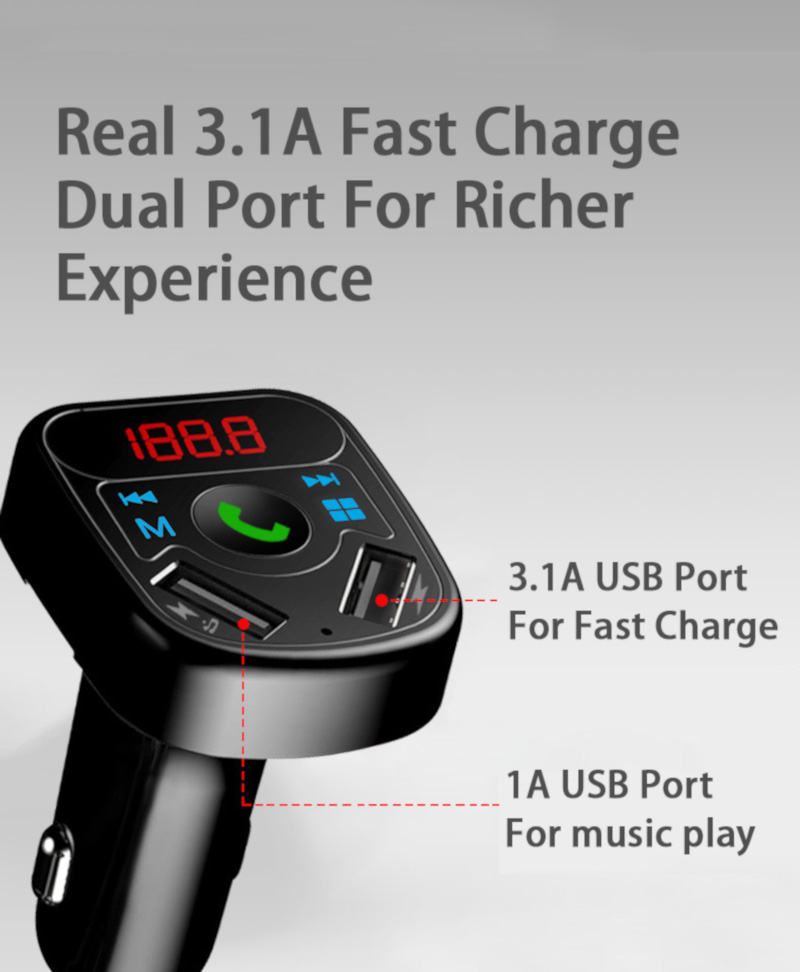 Car-Charger-Bluetooth-Audio-Receiver-LCD-Display-MP3-Dual-load-USB-Multi-function-Player-1524574