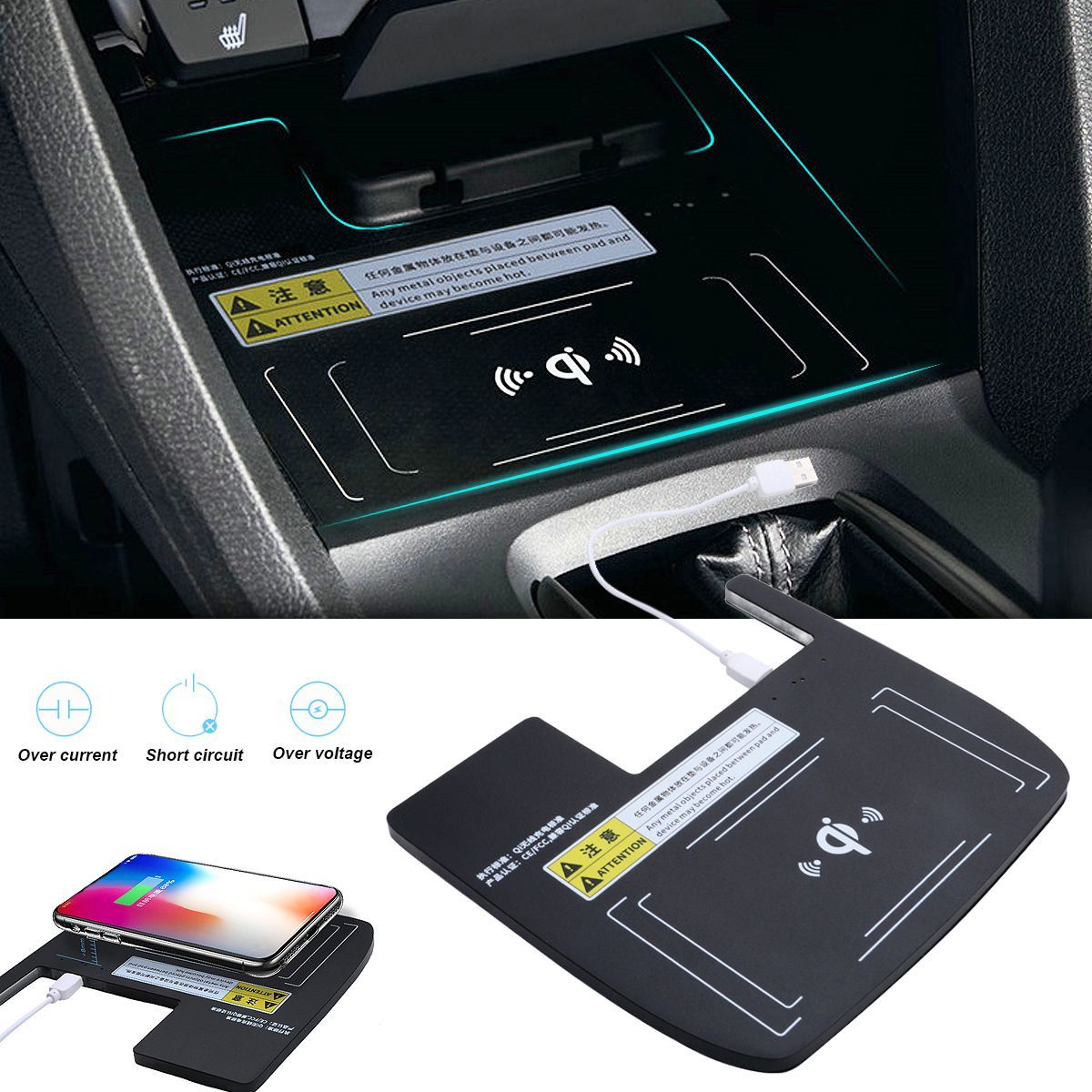 Console-Storage-Box-Qi-Wireless-Charger-Charging-for-Honda-Civic-10th-2016-2018-1330477