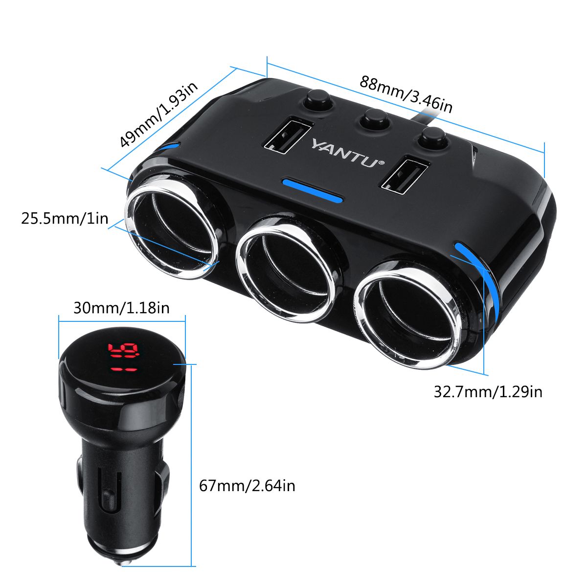 Dual-USB-Port-3Way-Auto-Car-Charger-Cigarette-Lighter-Socket-DC-12V-Plug-Adapter-1272064