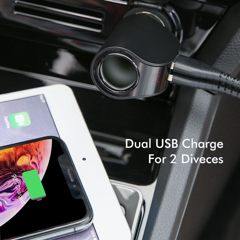 FLOVEME-31A-Dual-Port-Black-Digital-Display-Fast-Charging-Car-Charger-1414534