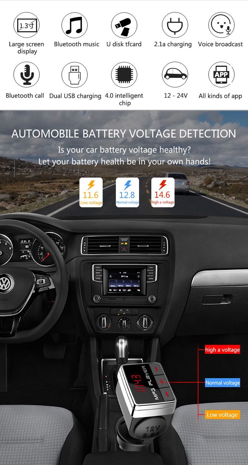 Intelligent-Car-Bluetooth-40-Quick-Charger-MP3-360deg-Rotation-Rapid-Lightning-1584337