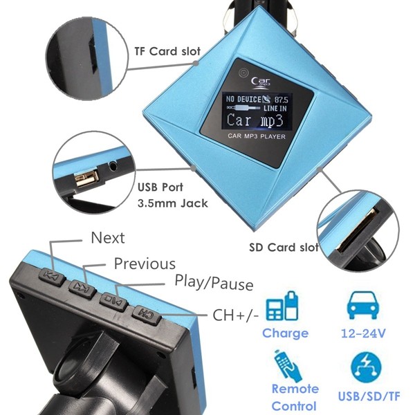 LCD-Car-Kit-MP3-Player-FM-Transmitter-Modulator-USB-TF-SDRemote-1013709