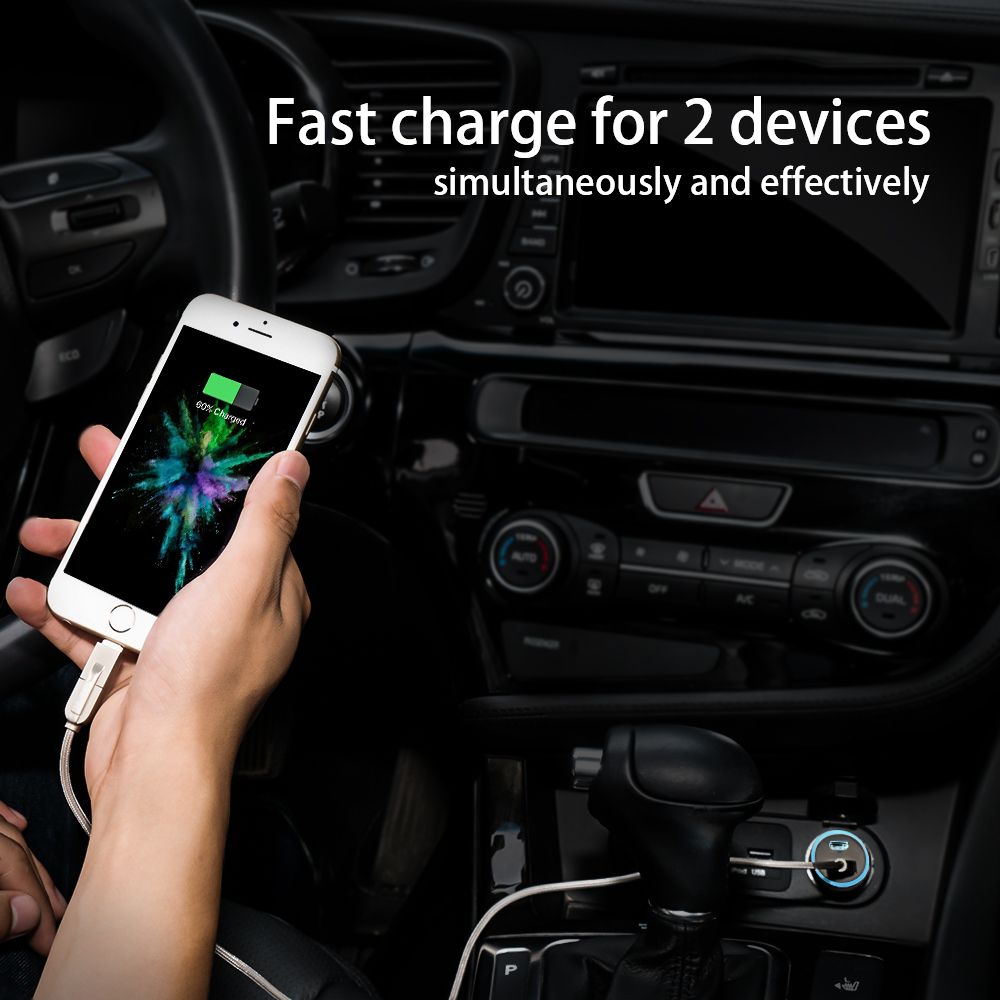 NTONPOWER-2-Port-USB-Car-Charger-Qualcomm-Quick-30-QC-20-Compatible-and-Type-C-3A-Fast-Charging-1347082