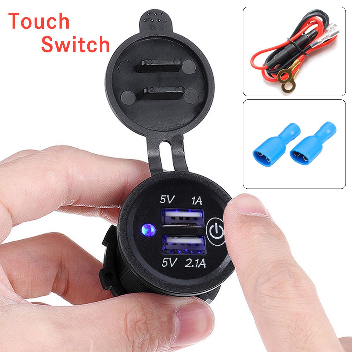 P1-S-Touch-Switch-21A1A-Dual-USB-Car-Motorized-Motor-Home-Modified-Charger-Mobile-Phone-12-24V-with--1534301