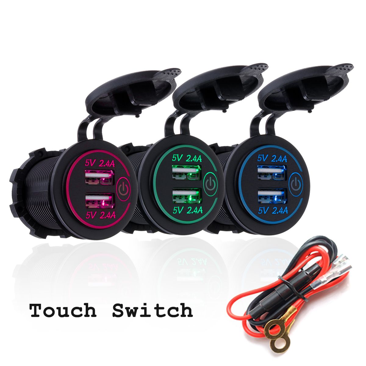 P18-S-Touch-Switch-with-Power-Cord-24A24A-Dual-USB-Car-Motorized-BoatModified-Charger-Phone-12-24V-1534305