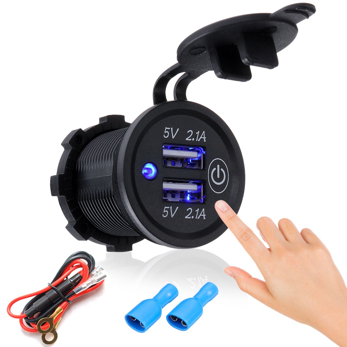 P2-S-Touch-Switch-21A21A-Dual-USB-Car-Motorized-Modified-Charger-Mobile-Phone-12-24V-1534303