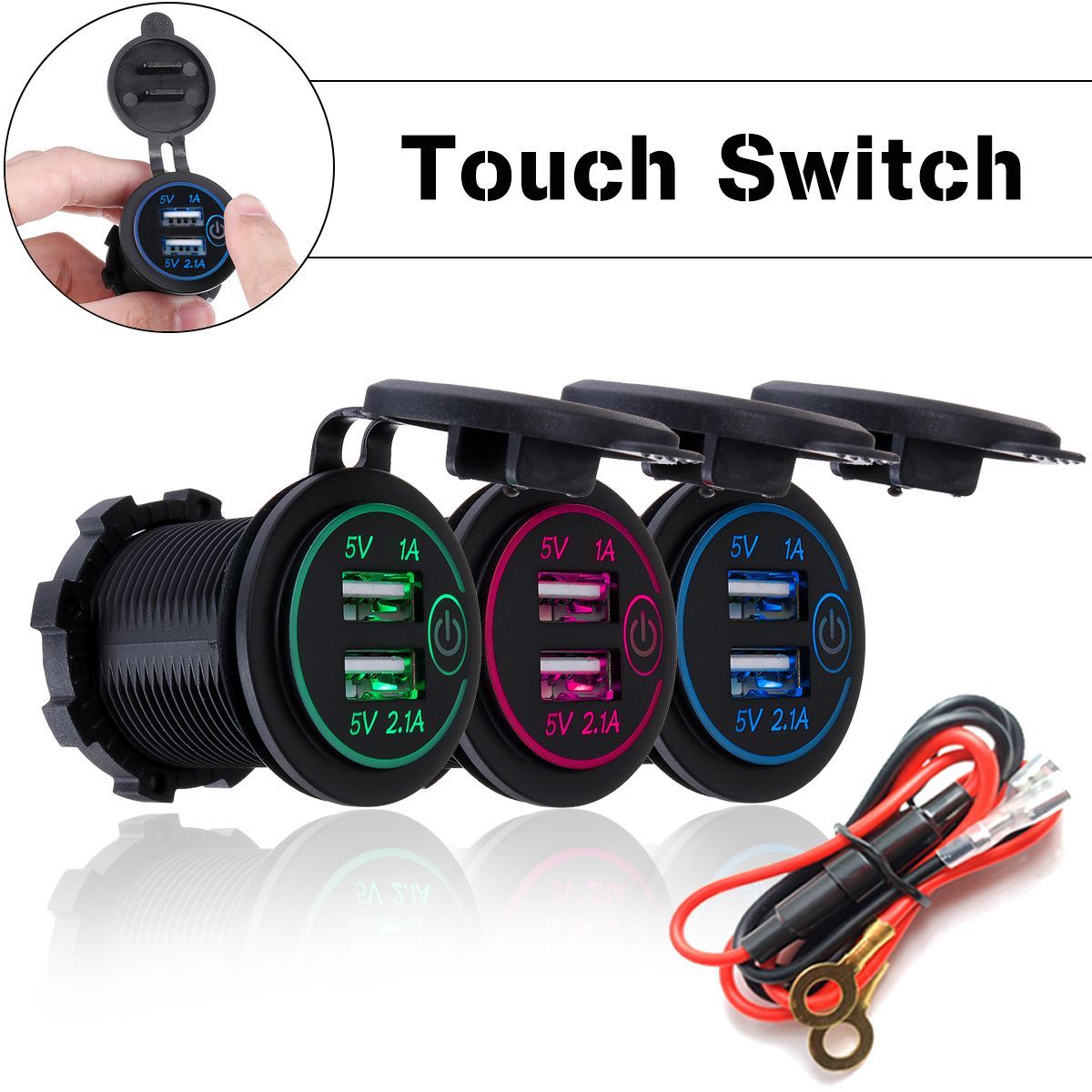 P8-S-Touch-Switch-with-Power-Cord-21A1A-Dual-USB-Car-Motorized-Modified-Charger-Phone-12-24V-1534306