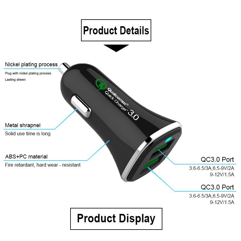 QC30-Qualcomm-36W-Dual-USB-Port-Fast-Charge-Car-Charger-High-Power-1384502