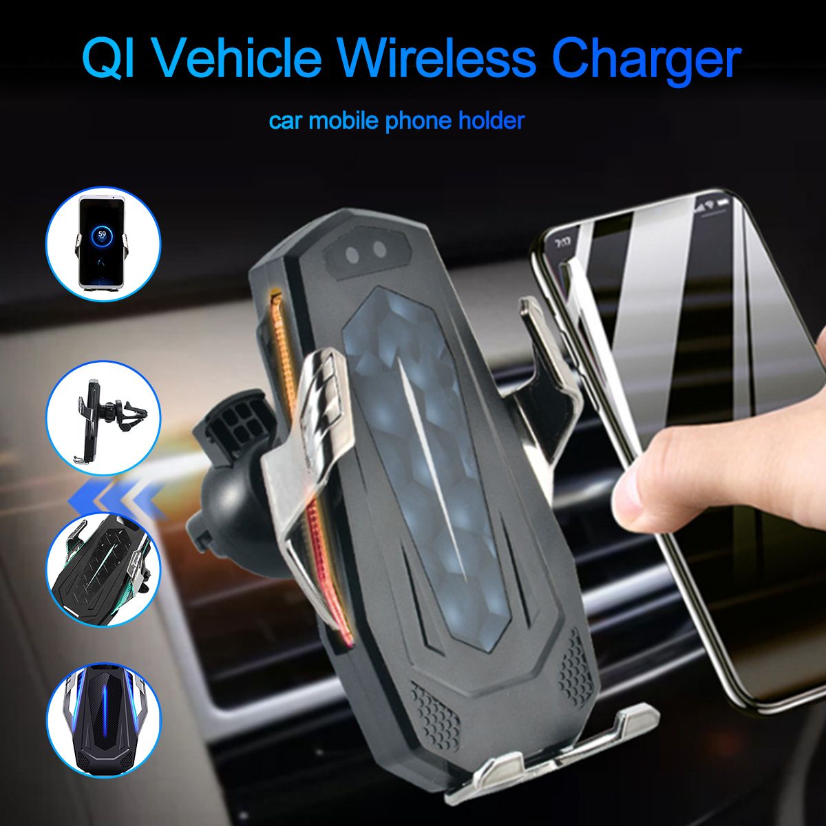 QI-Wireless-Fast-Car-Charger-10W-Vehicle-Charger-Car-Phone-Holder-Black-1591893