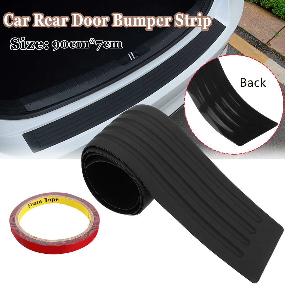 Universal-Car-Rear-Door-Sill-Guard-Body-Bumper-Strip-Protective-Trim-Protector-90CM-X-7CM-1590962