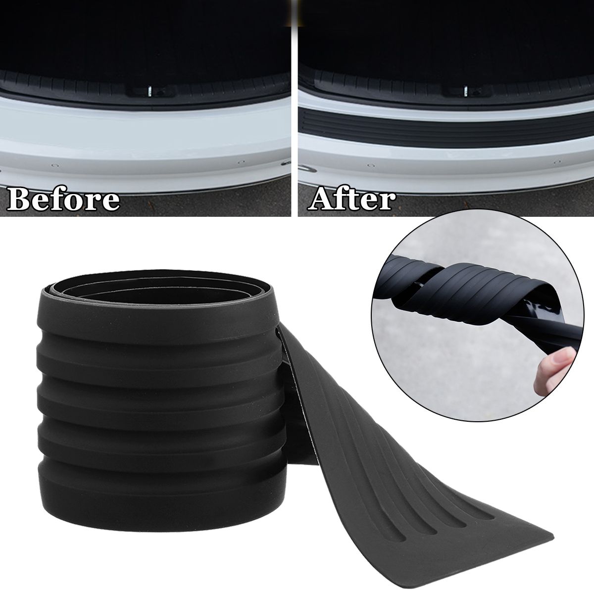 Universal-Car-Rear-Door-Sill-Guard-Body-Bumper-Strip-Protective-Trim-Protector-90CM-X-7CM-1590962