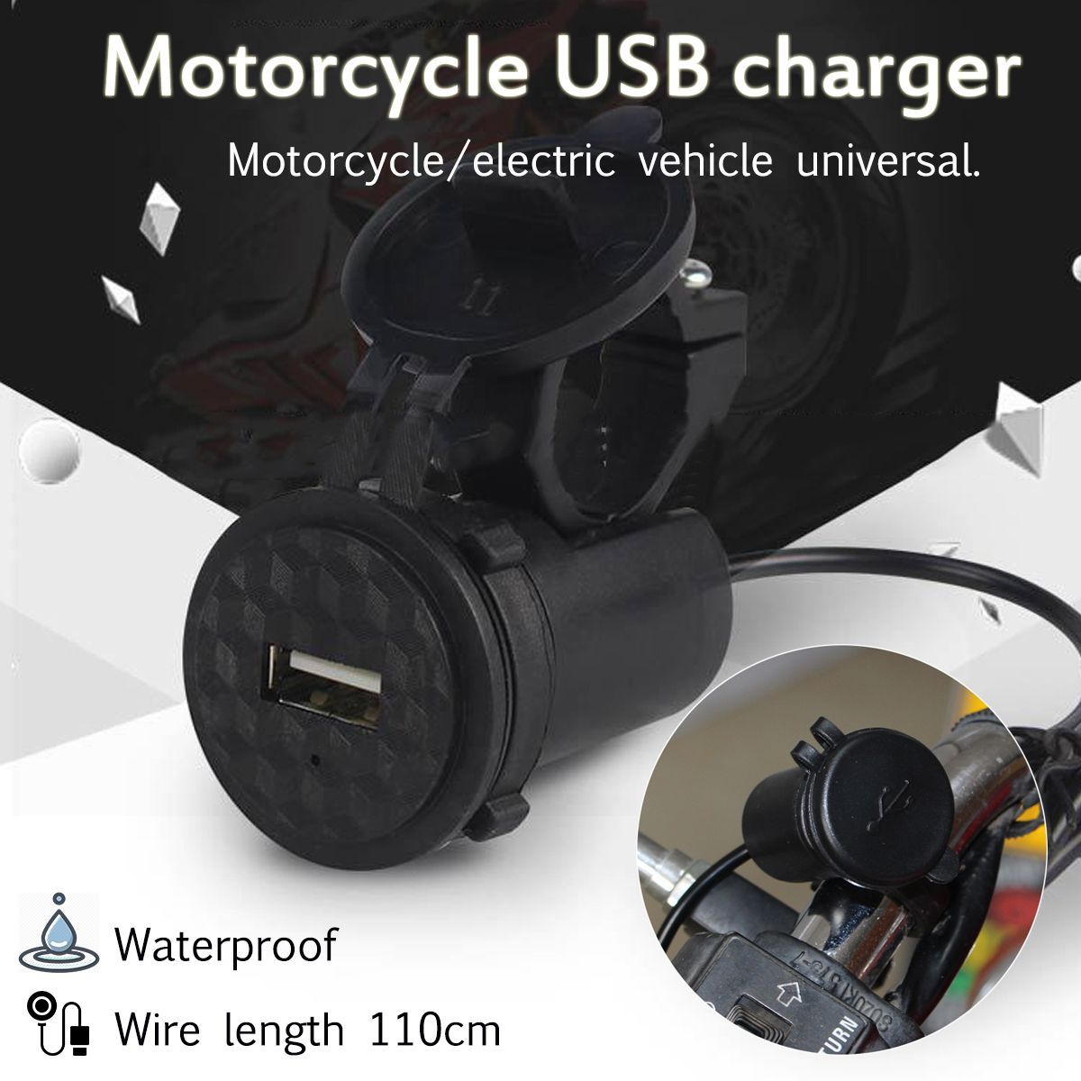 Waterproof-9-24V-Motorcycle-Mobile-Phone-USB-Charger-21A-Power-Adapter-Socket-1377708