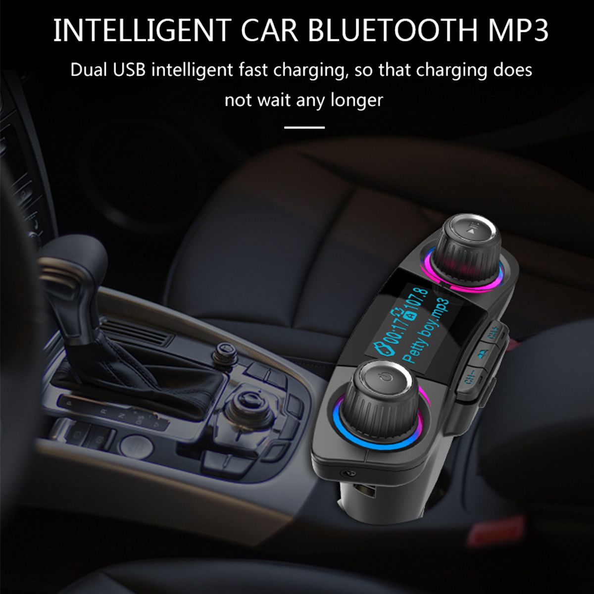 Wireless-bluetooth-Handsfree-Voice-Navigation-Car-Kit-FM-Transmitter-MP3-Player-USB-Charger-AUX-1534299