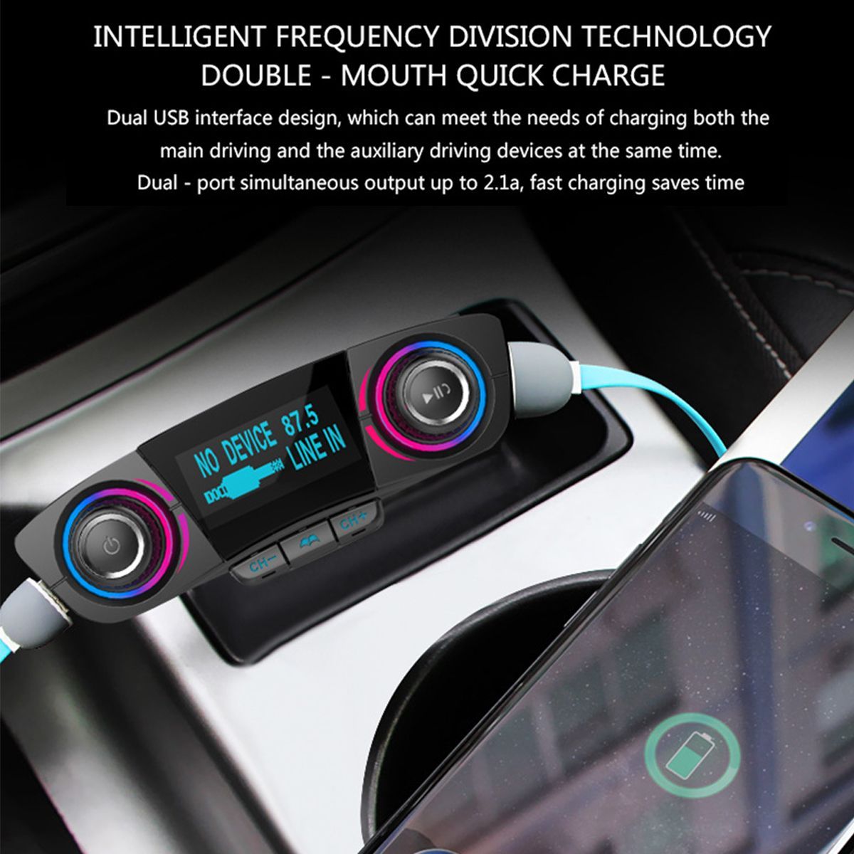 Wireless-bluetooth-Handsfree-Voice-Navigation-Car-Kit-FM-Transmitter-MP3-Player-USB-Charger-AUX-1534299