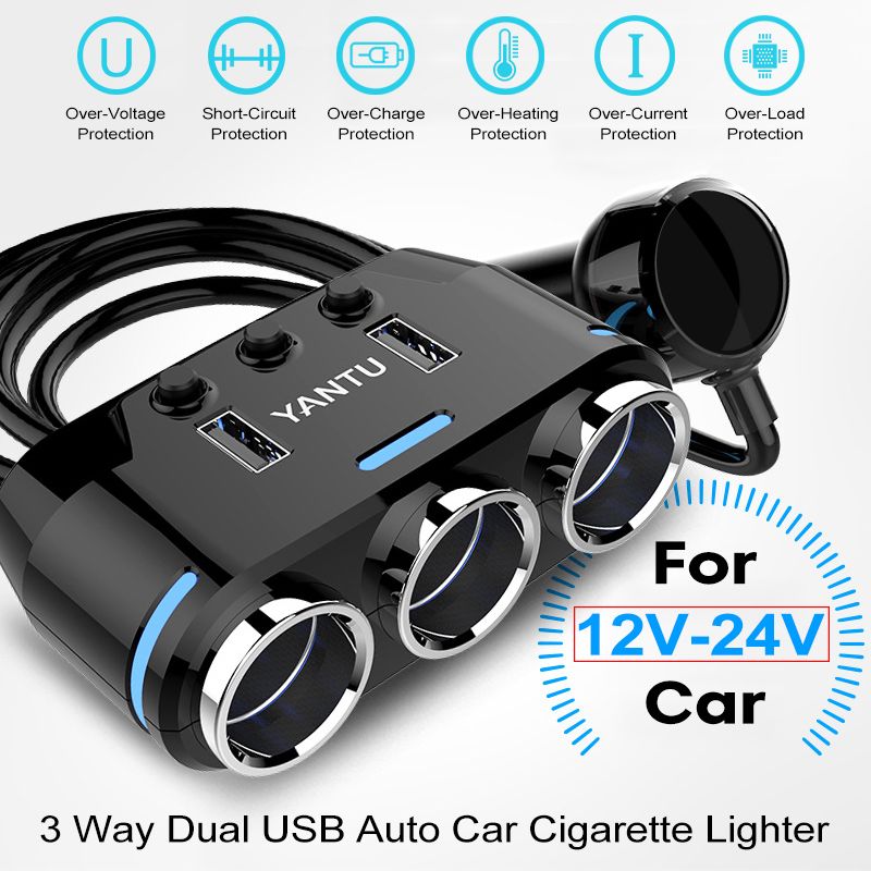 Dual-USB-Port-3-Way-Auto-Charger-Car-Ci-garette-Lighter-Full-Function-Socket-Splitter-Adapter-1254783