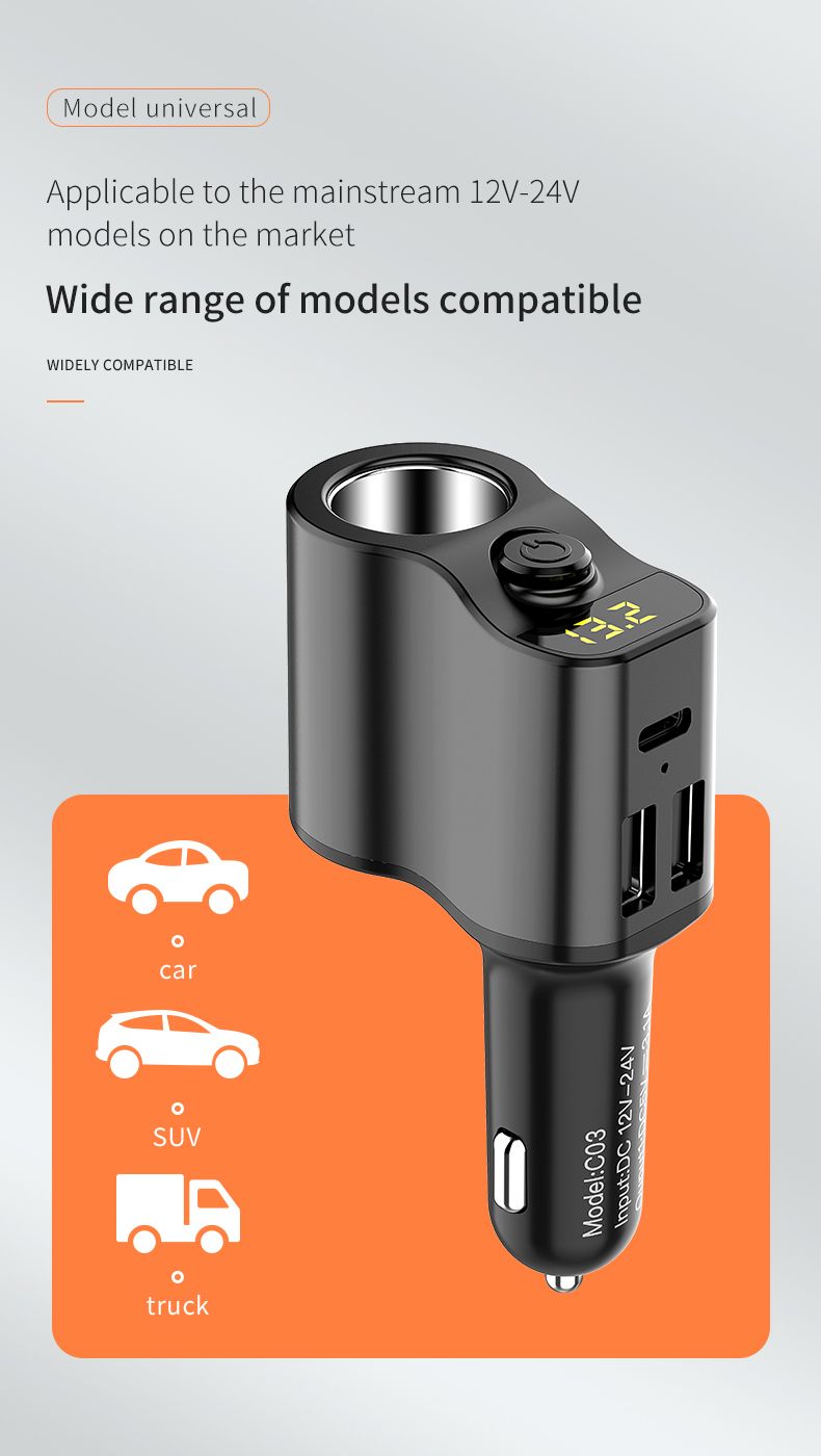 Universal-Dual-USB-Type-C-Bluetooth-31A-Fast-Charging--Car-Cig-arette-Lighter-Charger-U-Disk-Playbac-1604610