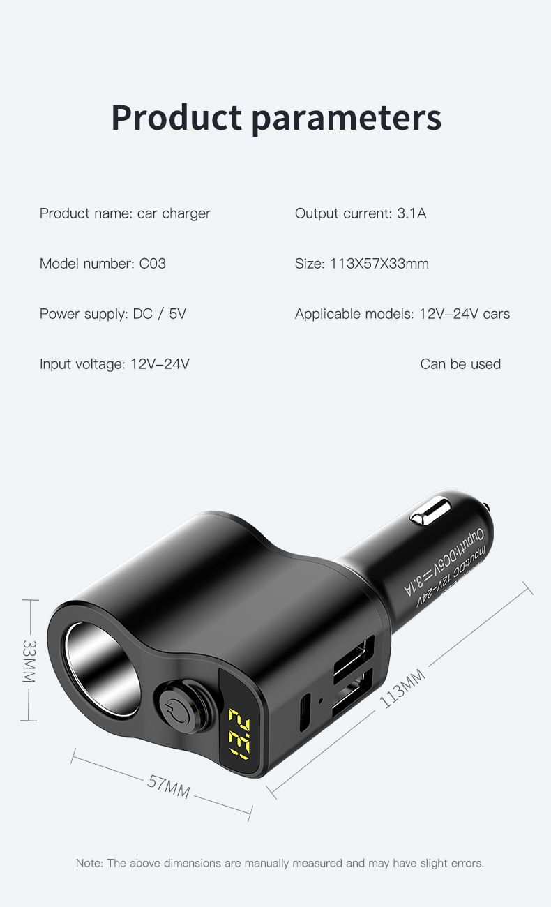 Universal-Dual-USB-Type-C-Bluetooth-31A-Fast-Charging--Car-Cig-arette-Lighter-Charger-U-Disk-Playbac-1604610