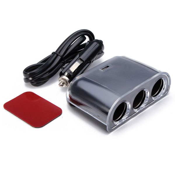 WF-076-120W-3-Way-Car-Cigarette-Lighter-Socket--1-USB-Interface-961391