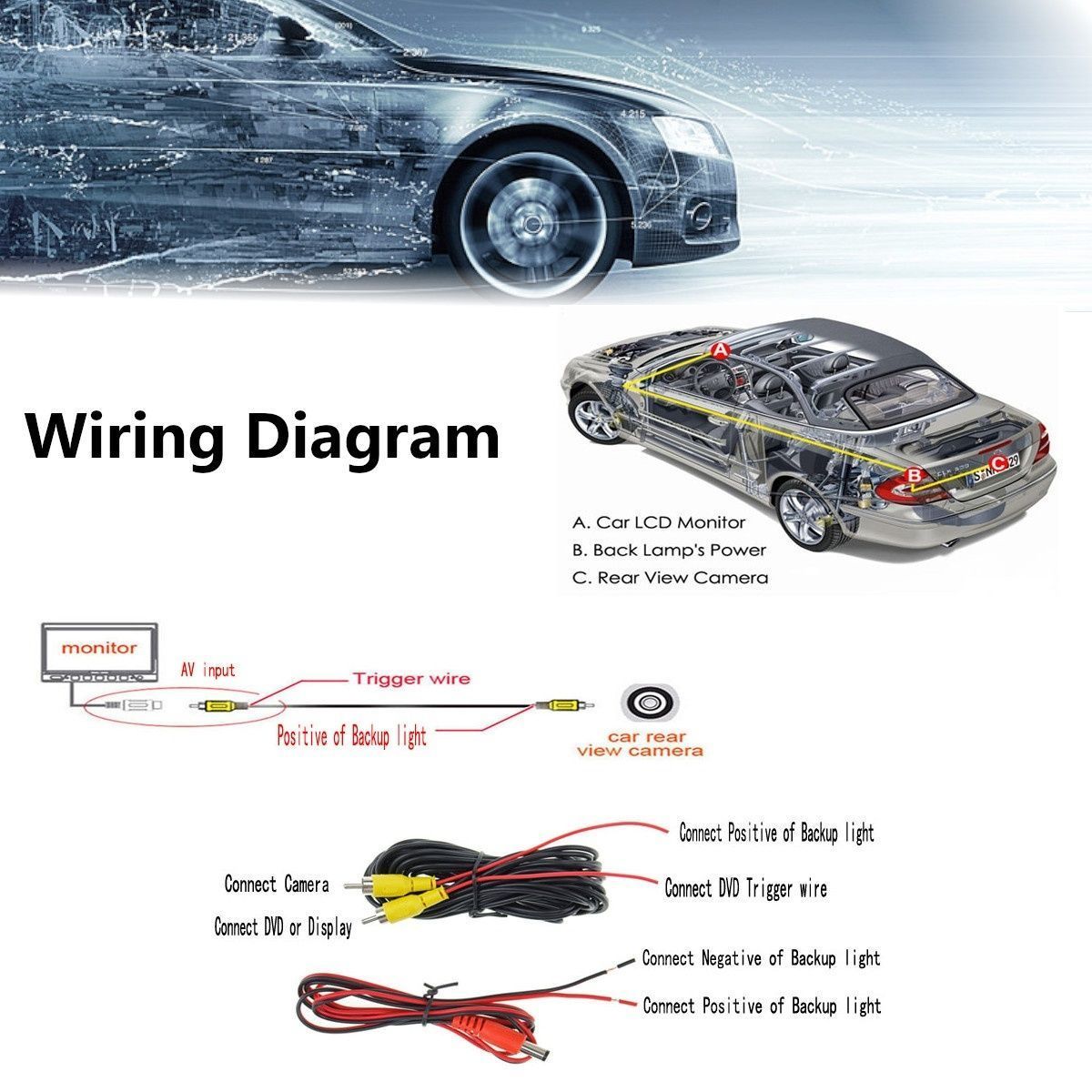 10-LED-Night-Vision-IP68-Waterproof-Roof-Mount-Over-Hang-Reverse-Car-Rear-View-Camera-For-Mercedes-S-1586594