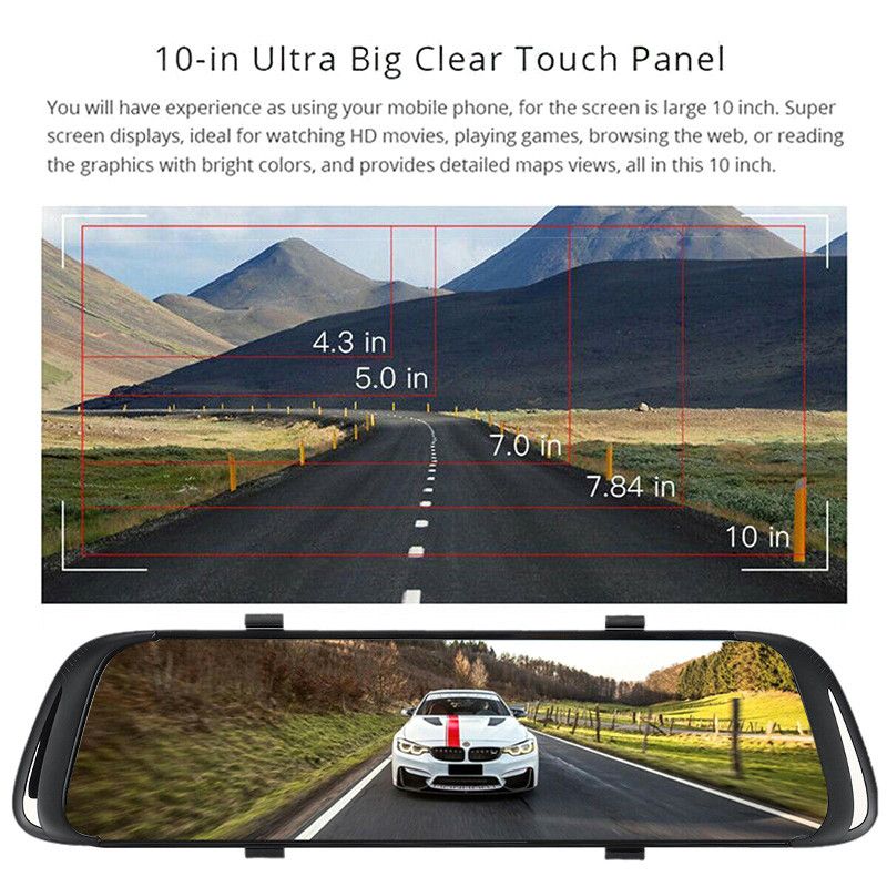 10quot-HD-1080P-Dual-Lens-Car-DVR-Dash-Cam-Video-Camera-Recorder-Rearview-Mirror-1648076