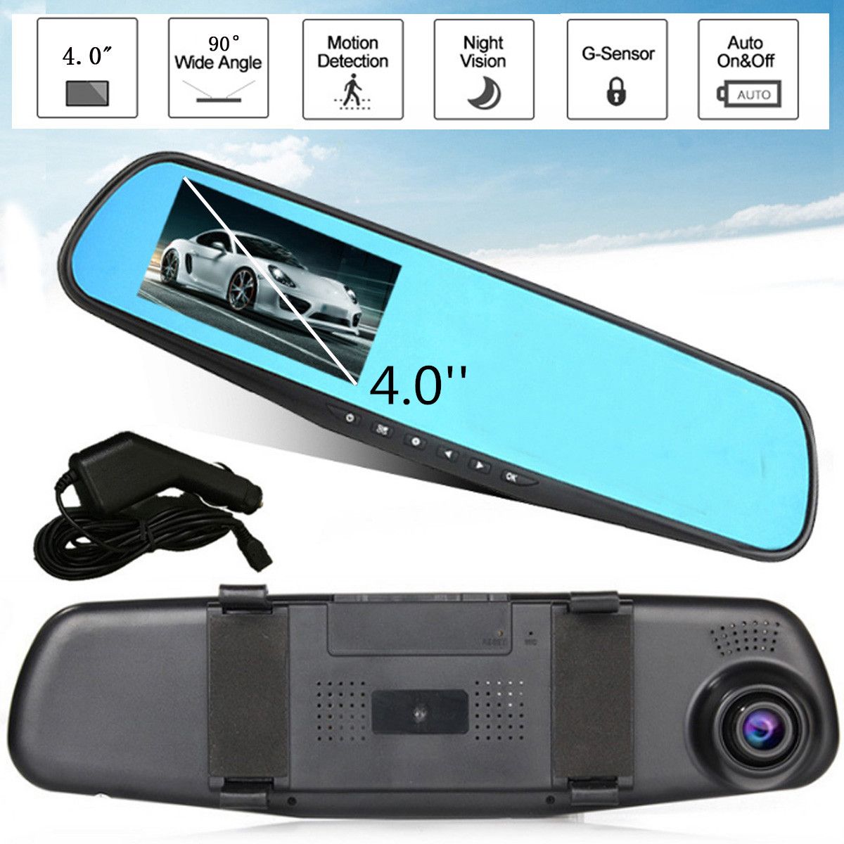 40-Inch-720P-In-Car-Rear-View-Mirror-Dash-DVR-Recorder-Lens-Camera-Monitor-1146600