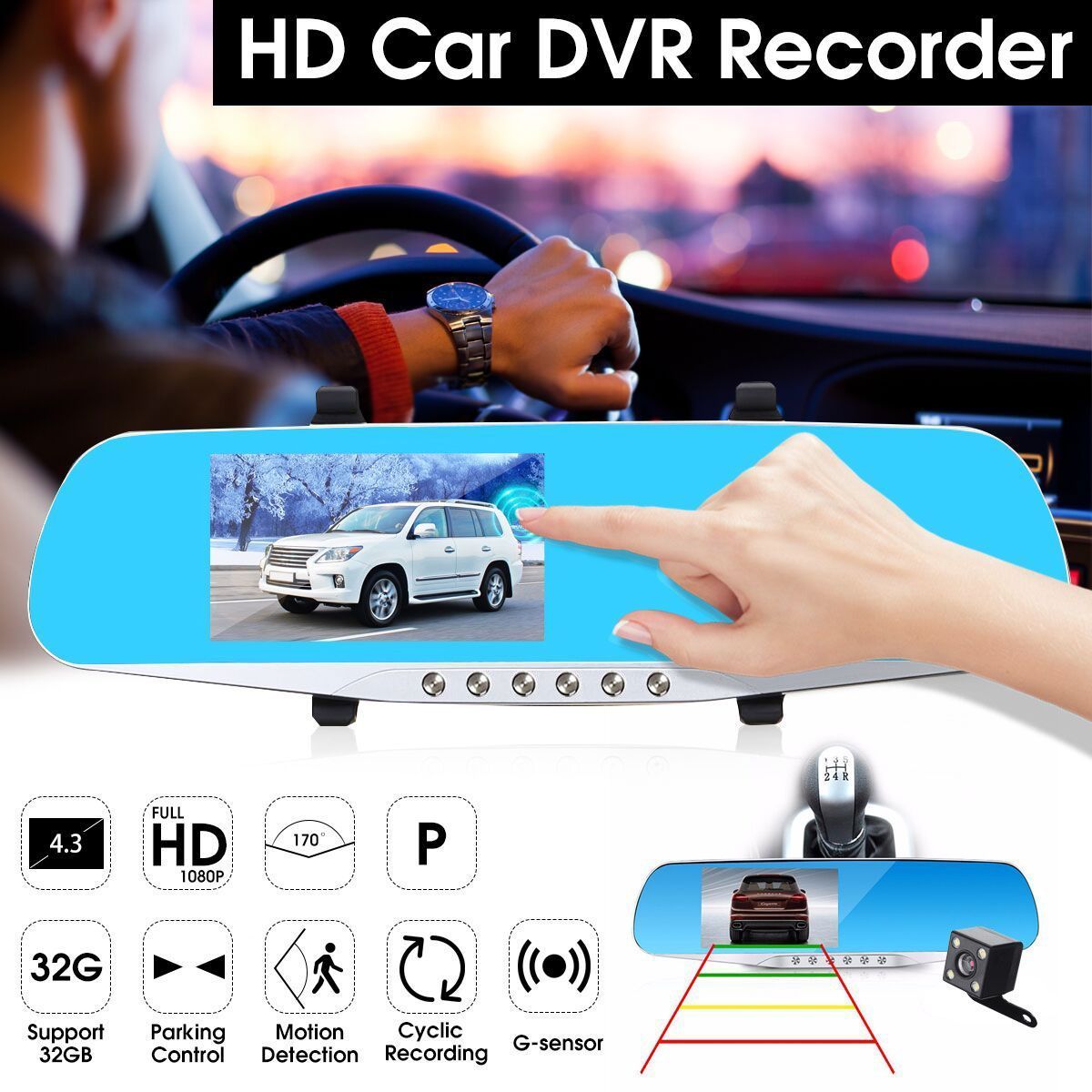43-Inch-1080P-HD-Car-DVR-Dash-Cam-Dual-Lens-Rear-Mirror-Recorder-Backup-Cam-1316295