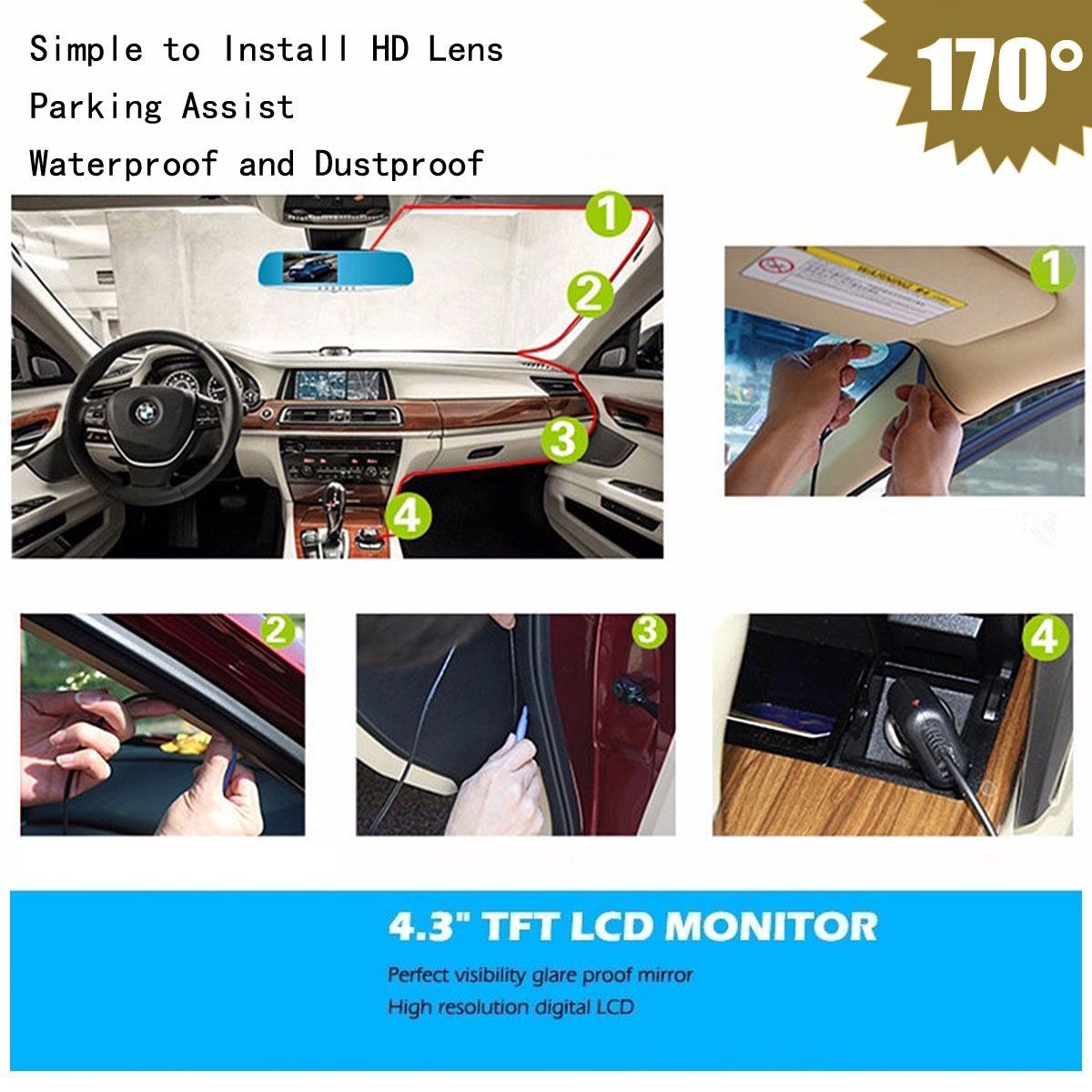 43-Inch-1080P-HD-Car-DVR-Dash-Cam-Dual-Lens-Rear-Mirror-Recorder-Backup-Cam-1316295