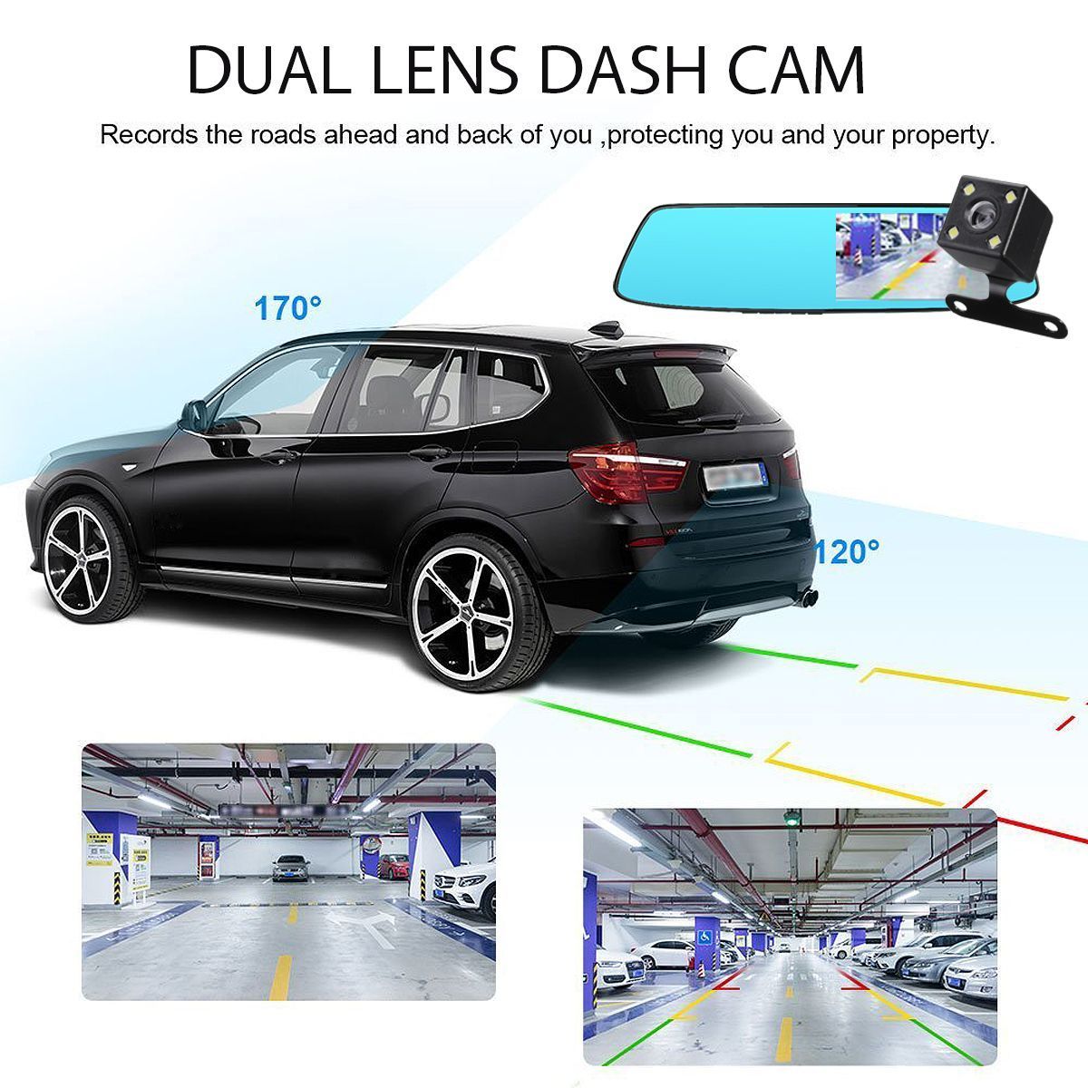 43-Inch-1080P-HD-Car-DVR-Rearview-Mirror-Dash-Camera-Dual-Lens-Recorder-Monitor-170-Degree-1292517