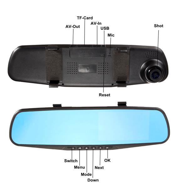43-Inch-HD-1080P-Cam-Video-Recorder-Rear-View-Back-Reversing-Car-Mirror-Camera-DVR-1064484