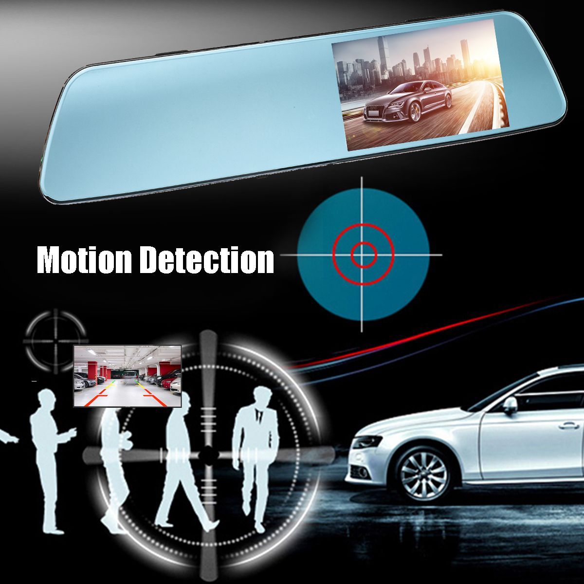 43quot-Dual-Lens-1080P-Car-DVR-Dash-Cam-Video-Recorder-Rear-View-Mirror-Camera-1610270