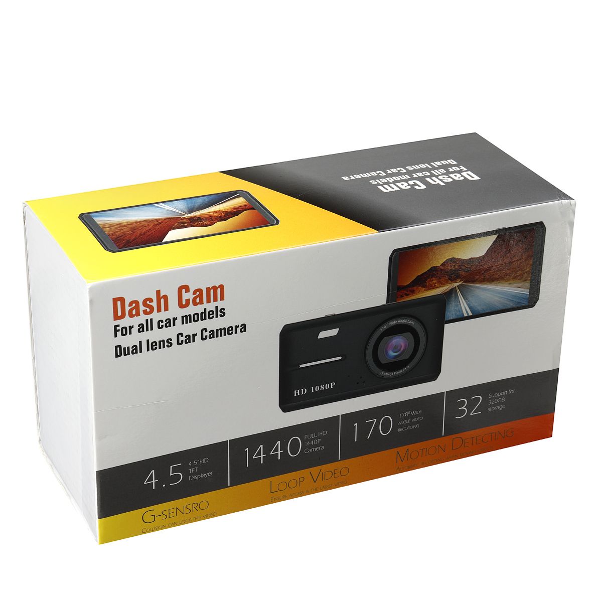 45quot-1080P-Touch-Screen-Car-DVR-Dash-Cam-Rearview-Camera-Dual-Lens-Night-Vision-1648075