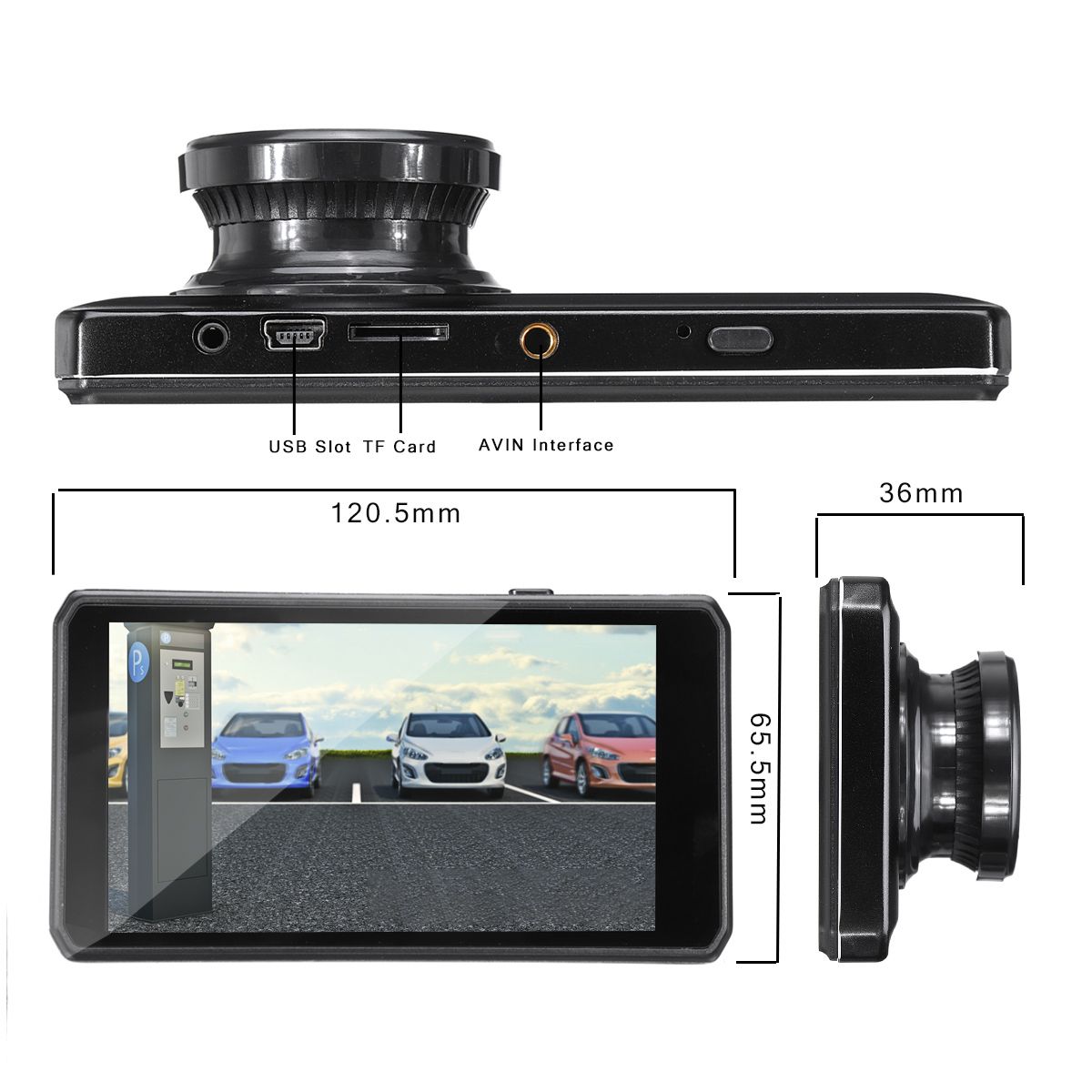 45quot-1080P-Touch-Screen-Car-DVR-Dash-Cam-Rearview-Camera-Dual-Lens-Night-Vision-1648075