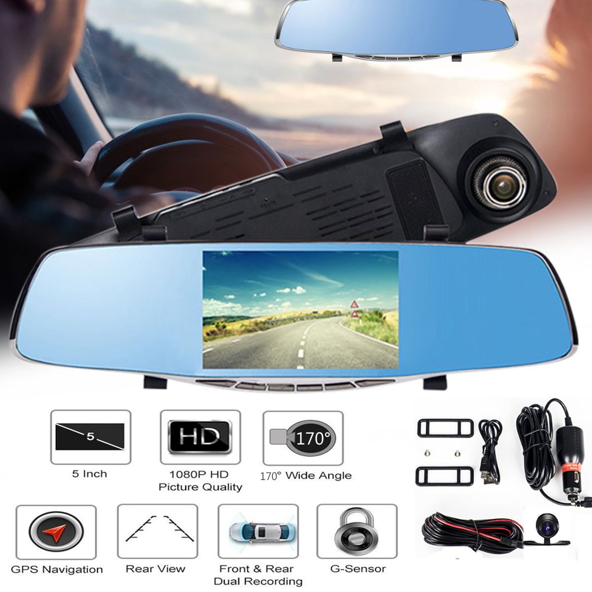 5-Inch-1080P-HD-Dual-Lens-Car-DVR-Dash-Cam-Recorder-170-Degree-Rear-View-Camera-G-sensor-1210359