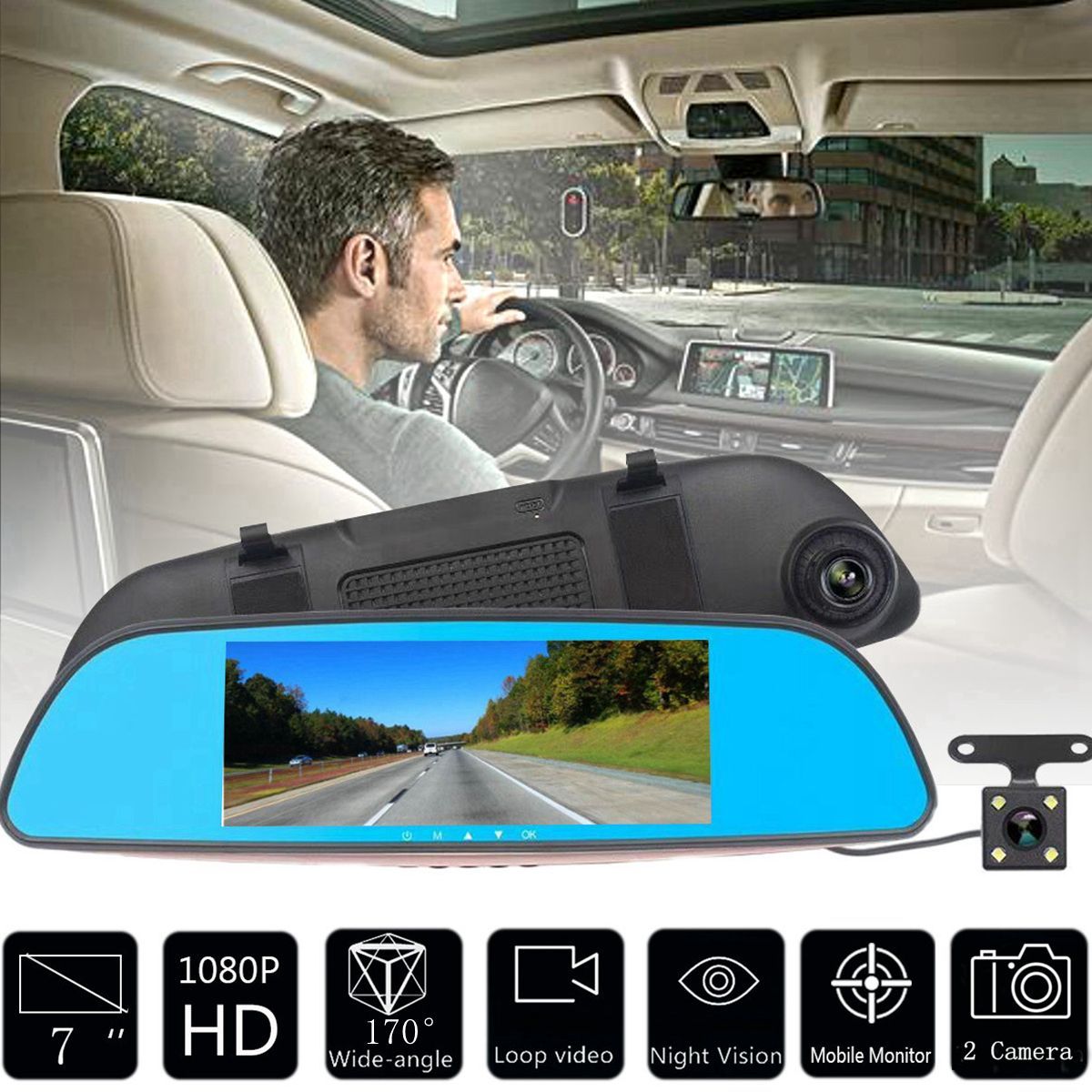 7-Inch-1080P-HD-Dual-Lens-Car-DVR-Dash-Mirror-Monitor-Recorder-Rear-View-Camera-1351089