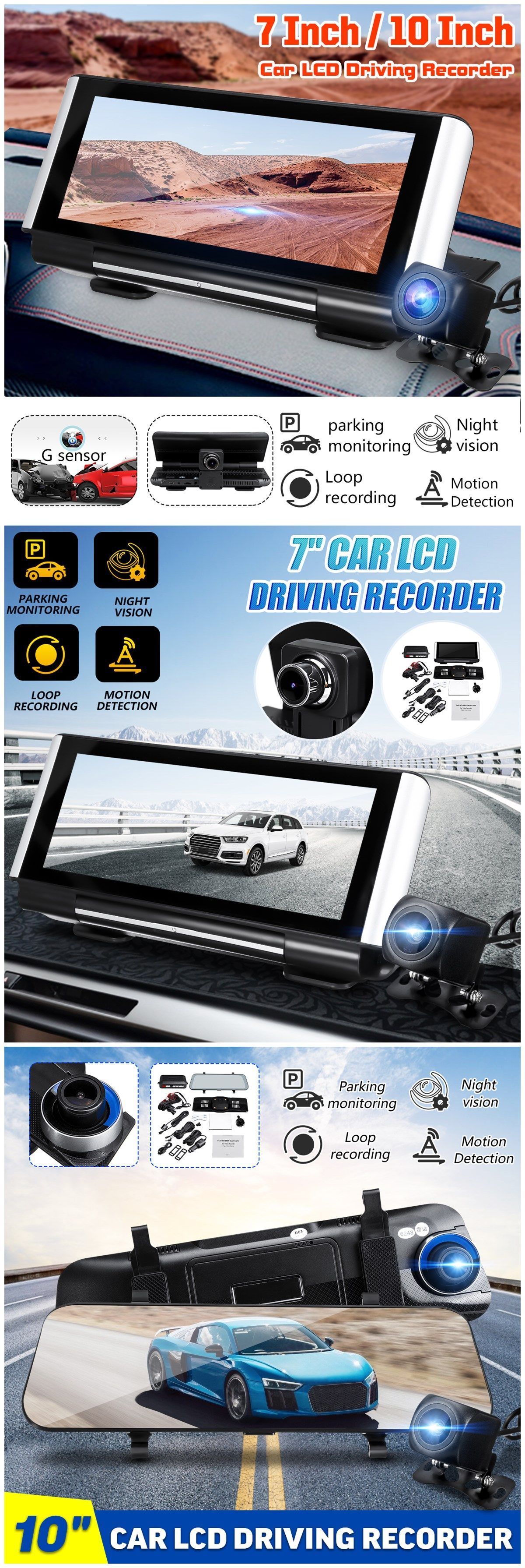7quot--10quot-Car-DVR-LCD-Rear-Reversing-Parking-Detector-Radar-Sensor-System-Alarm-1653068