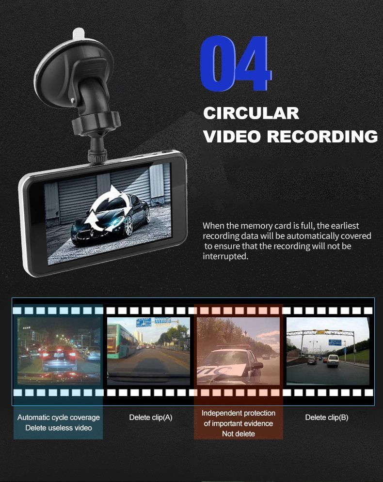 AUSEK-AK62-4-inch-1080P-HD-Parking-Position-Track-Offset-Car-DVR-Recorder-with-4-Lights-Pull-Back-Ca-1601570
